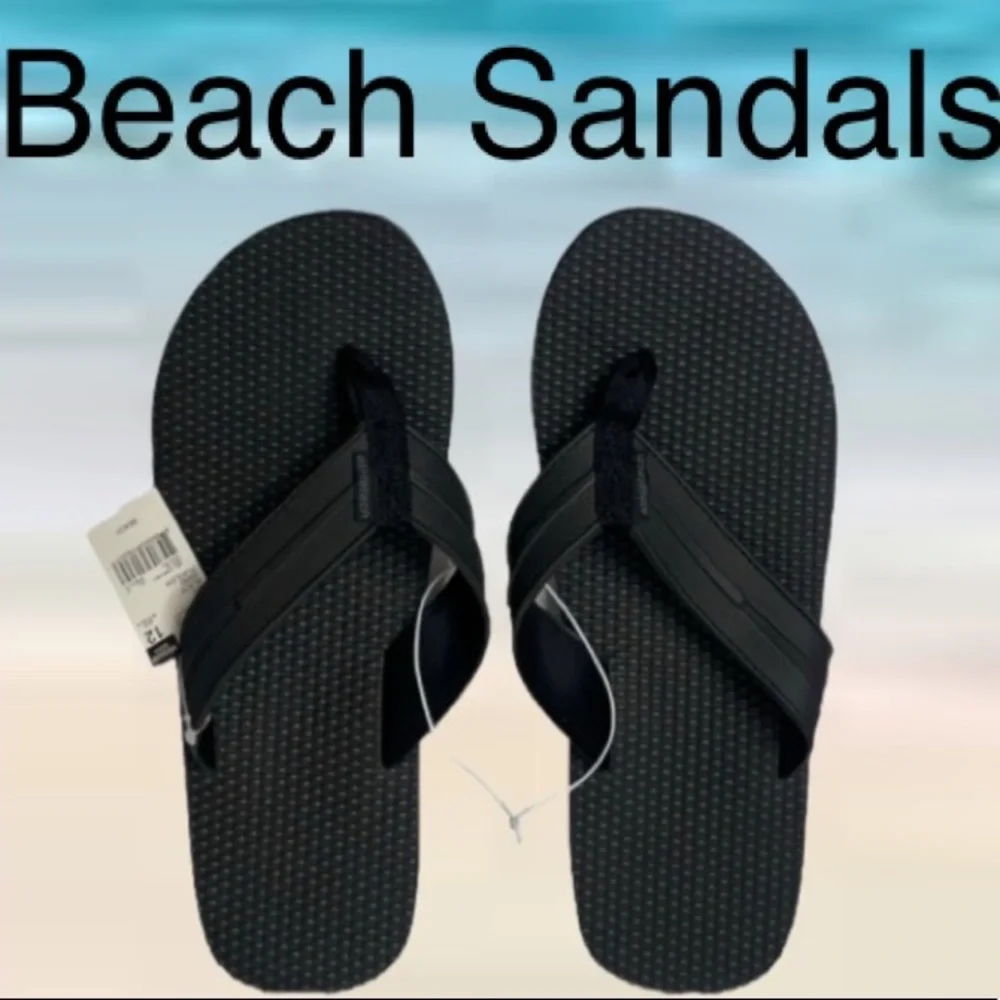 Black Flip Flop Beach Sandals Mens Size 12